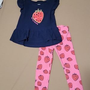 2 pc girls strawberry outfit